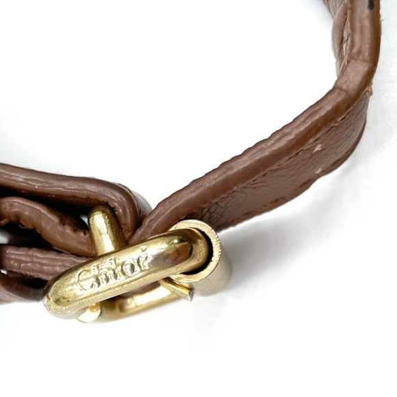 Chloe Brown Grained Leather Bag Tasseled Shoulder Crossbody Studded Cognac ๐ค๐ค - Picture 5 of 12